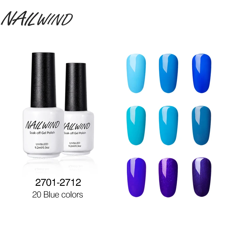 NAILWIND 9 2 мл хит продаж гель для ногтей однотонный синий цвет модный УФ
