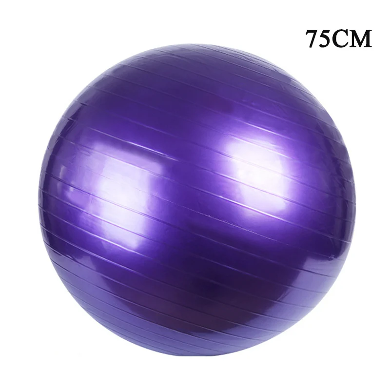 75CM Purple Мяч для йоги, для гимнастики и фитнеса, мяч для пилатеса, баланс, упражнения, тренажерный зал, для помещений, для фитнеса, тренировки, йога, ядро, 45-95 см, насос - Цвет: 75CM Purple