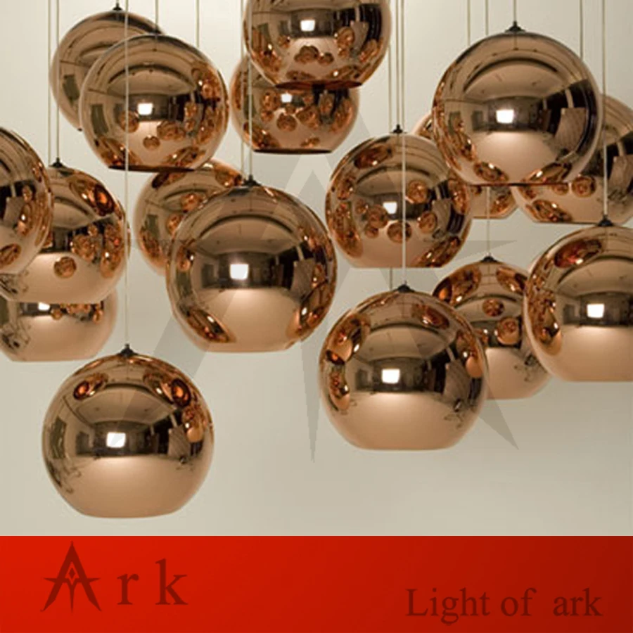 Современные зеркальные стеклянные шаровые подвесные светильники в стиле