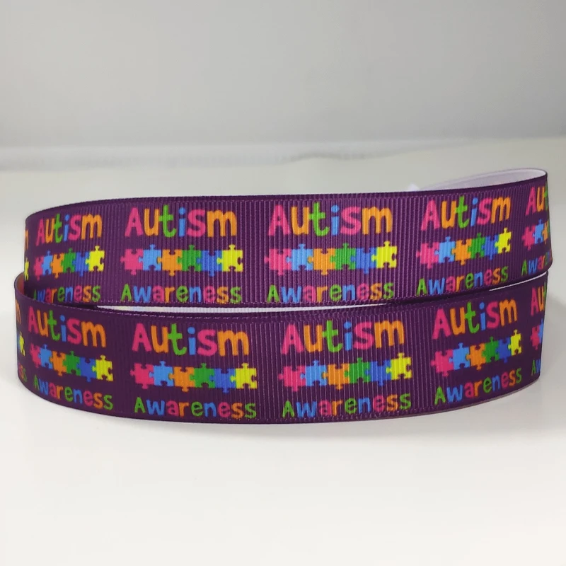 50 ярдов 7/8 "1" 1 5 "22 мм 25 38 authism Information печатная лента grosgrain для повязки на