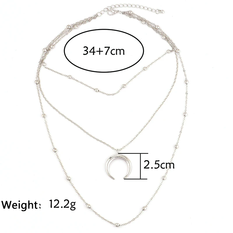 3 шт./компл. для женщин ожерелье Простой лунный свет кулон в виде цепочек и кругов