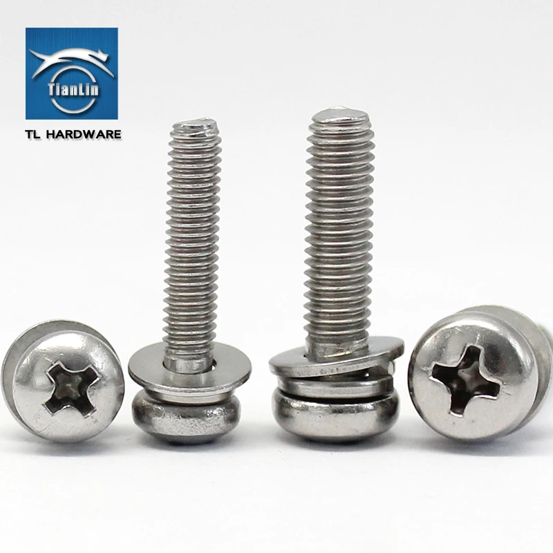 304 нержавеющая сталь крестообразная круглая головка с тремя комбинированными