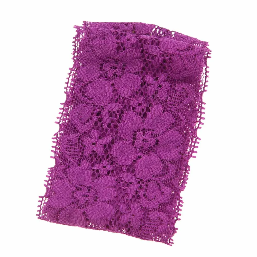 Purple 16 шт., Кружевная повязка на голову, повязки на голову для новорожденных, модные аксессуары для волос, повязка на голову с цветами, дешевые аксессуары, повязка на голову, 5,5 см* 36 см - Цвет: Purple