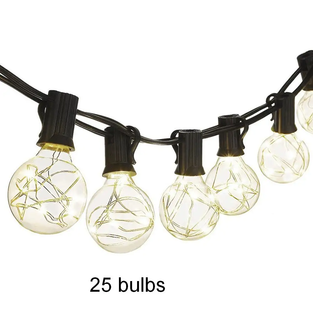 

Водонепроницаемая гирсветильник длиной 4,2 м, 25 шт., E14, G40, лампочка из медной проволоки, внутренние фонасветильник для праздника, сада, двора ...