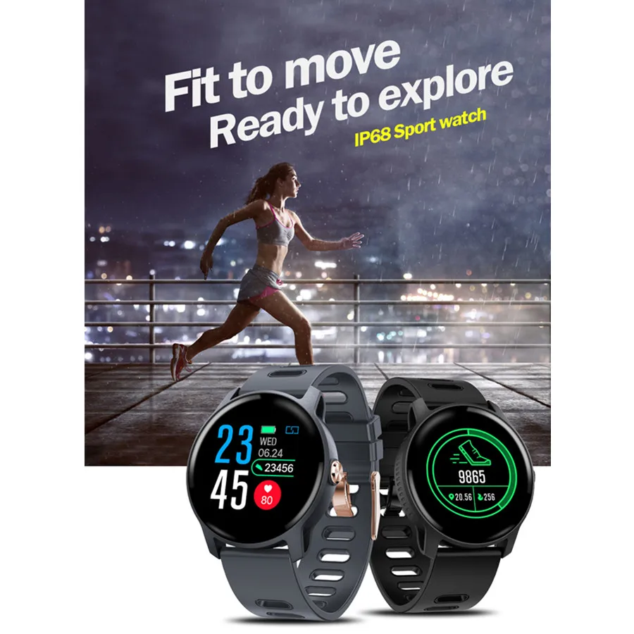 Accalia S08 smartband IP68 водонепроницаемые спортивные часы heartrate Монитор артериального