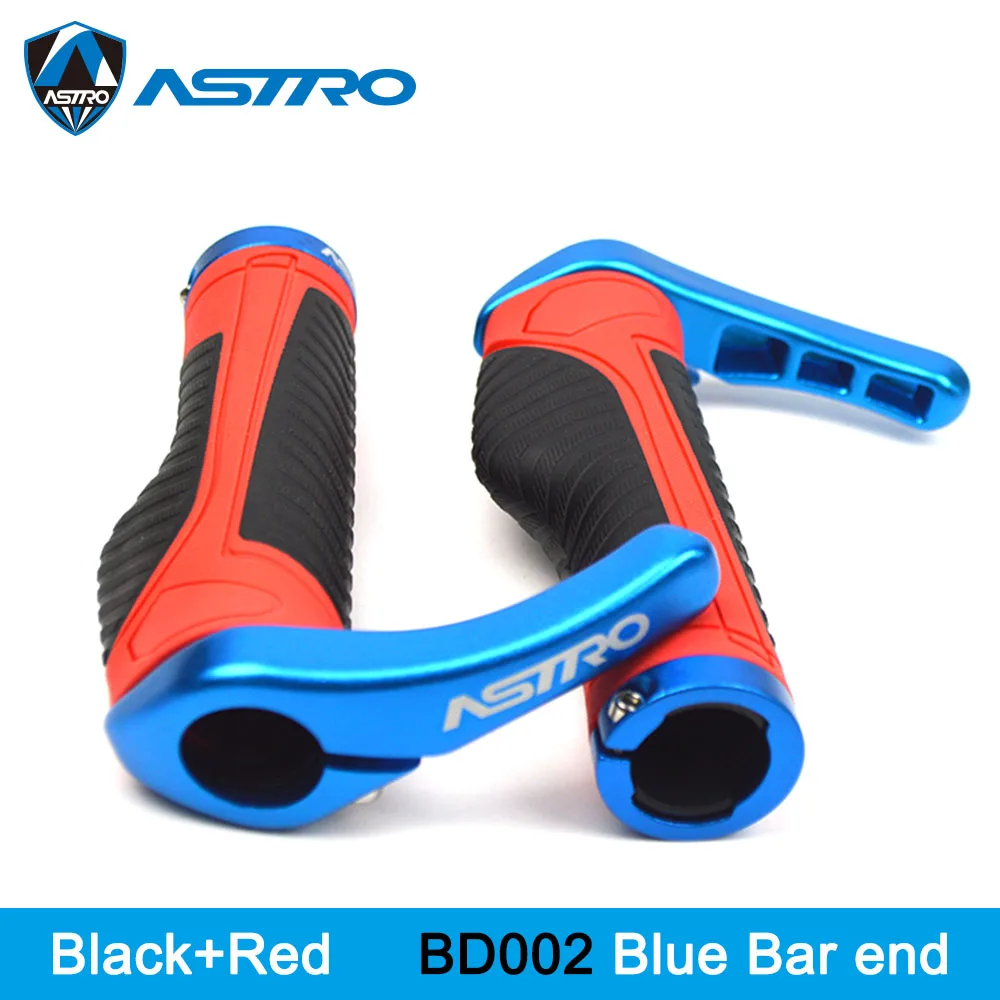 Red BD002 Blue Astro руль для велосипеда, рукоятка для велосипеда, велосипедная рукоятка, прочная нескользящая резина, аксессуары для горного велосипеда, запчасти для велосипеда, 1 пара - Цвет: Red BD002 Blue