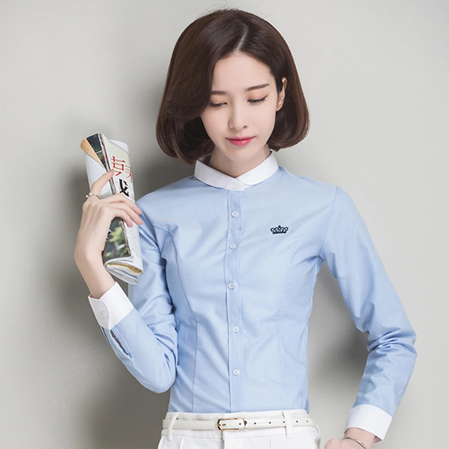 White Print Cotton Shirt Velvet Woman Office Uniform Tunic Plus Size Blouses Vintage Tops Dames Kleding Women P7C1314 |