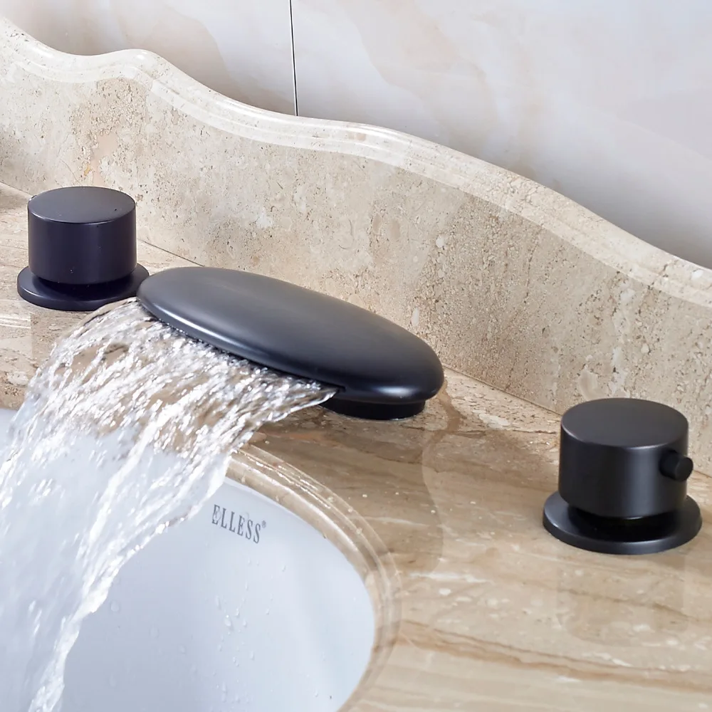 Deck Mounted LED Colors Bathroom Sink Faucet Oil Rubbed Bronze Mixer Tap | Обустройство дома
