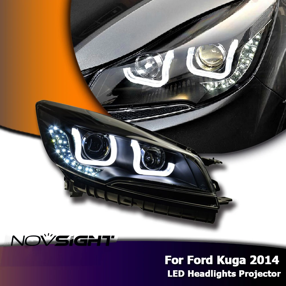 NOVSIGHT стайлинга автомобилей для Ford kuga фары 2014 светодиодный свет bi xenon h7 Ксеноновые