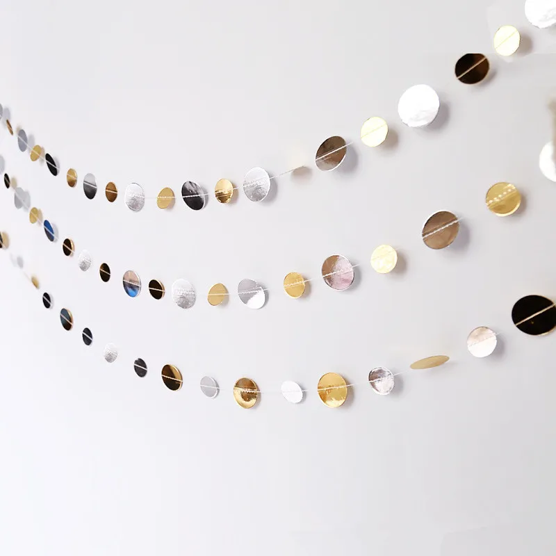 4 м круглая блестящая золотая Свадебное Знамя для дня рождения Детская