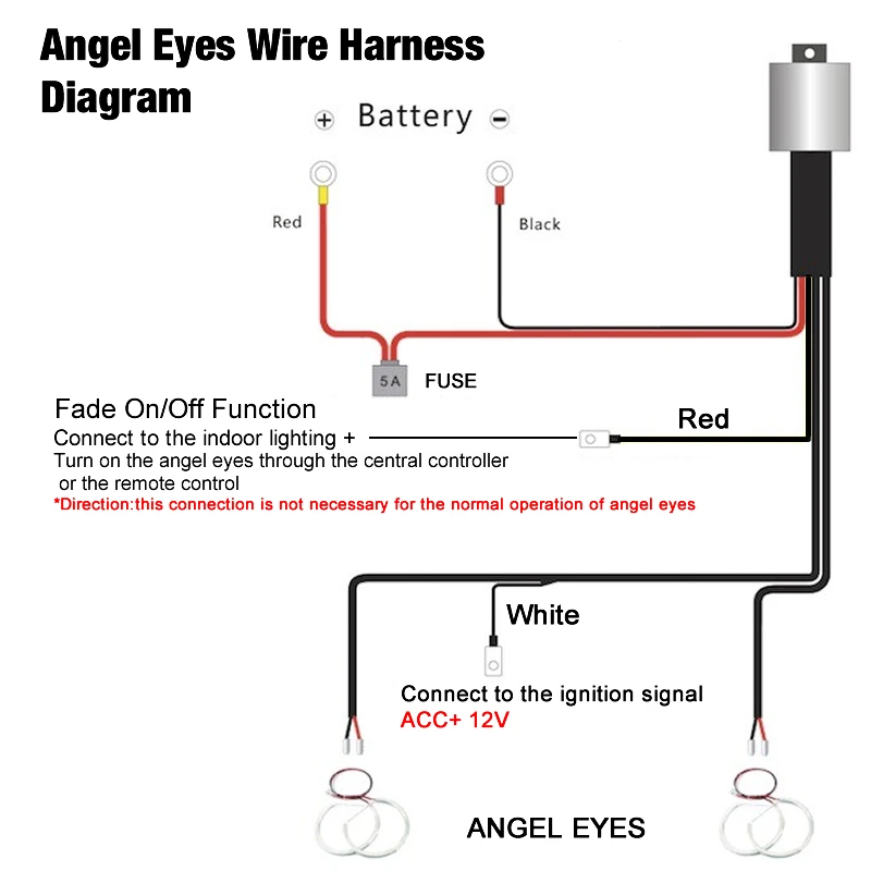 Комплект жгутов проводов LEEWA для BMW CCFL/LED ангельские глаза функция Fade # CA4758|relay wire|bmw