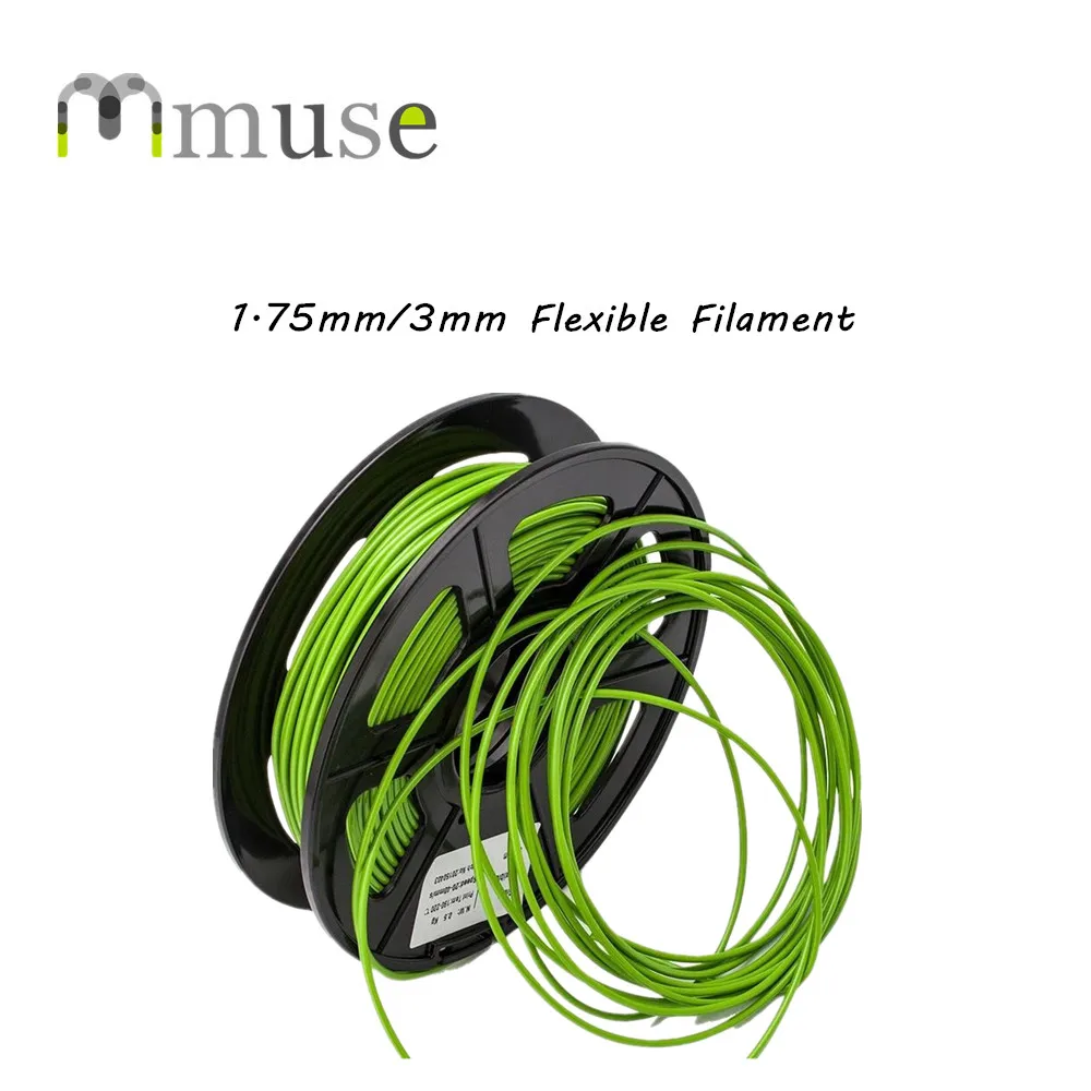 500g 3D Printer Fexible Filament 1.75mm/3.0mm Flexible Rubber 3D Filament in Green/Red/White