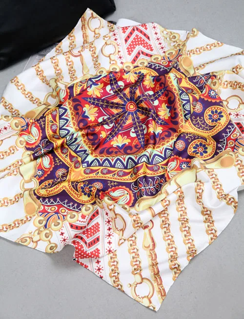 Элегантный брендовый шелковый шарф из 100% твила ручной работы с узором в виде