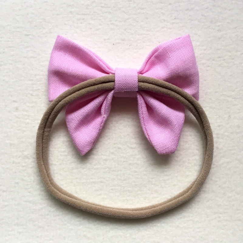 4 Pcs/lot High Quality Handmade solid Nylon Headband Bow Headbands For cute Kids Girls Hair Accessories Headwear cloth head band | Мать и
