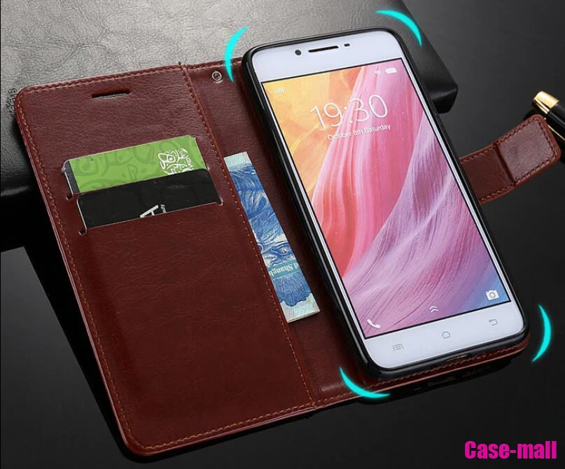 Роскошный чехол для Vivo V15 из искусственной кожи с откидной крышкой и подставкой Pro