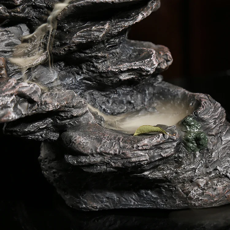 Zen Винтаж горы и поток воды дым обратного потока благовония горелка база