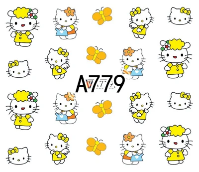 Наклейки для ногтей художественные украшения Дети hello kitty слайдер клейкие