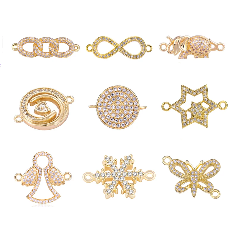 

Juya DIY Jewelry Making Components Supplies Gold Animal Charm Connectors For Women Earrings Bracelets Necklace Handmade