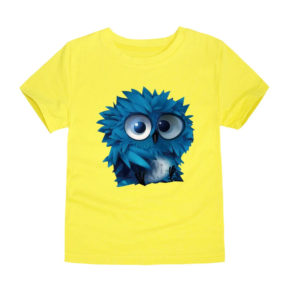 TTTA3 Коллекция года, футболка для маленьких мальчиков, детские футболки блузки и блузки для девочек футболка детская футболка, одежда костюм для младенцев принт с совой - Цвет: TTTA3