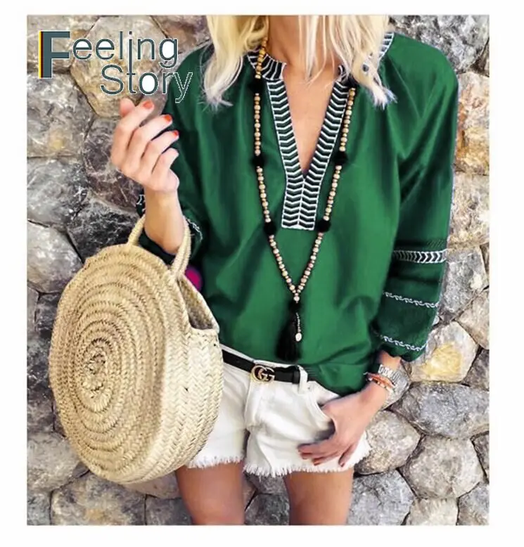 Boho Туника Для женщин большие размеры Повседневное дамы s летние топы и блузки