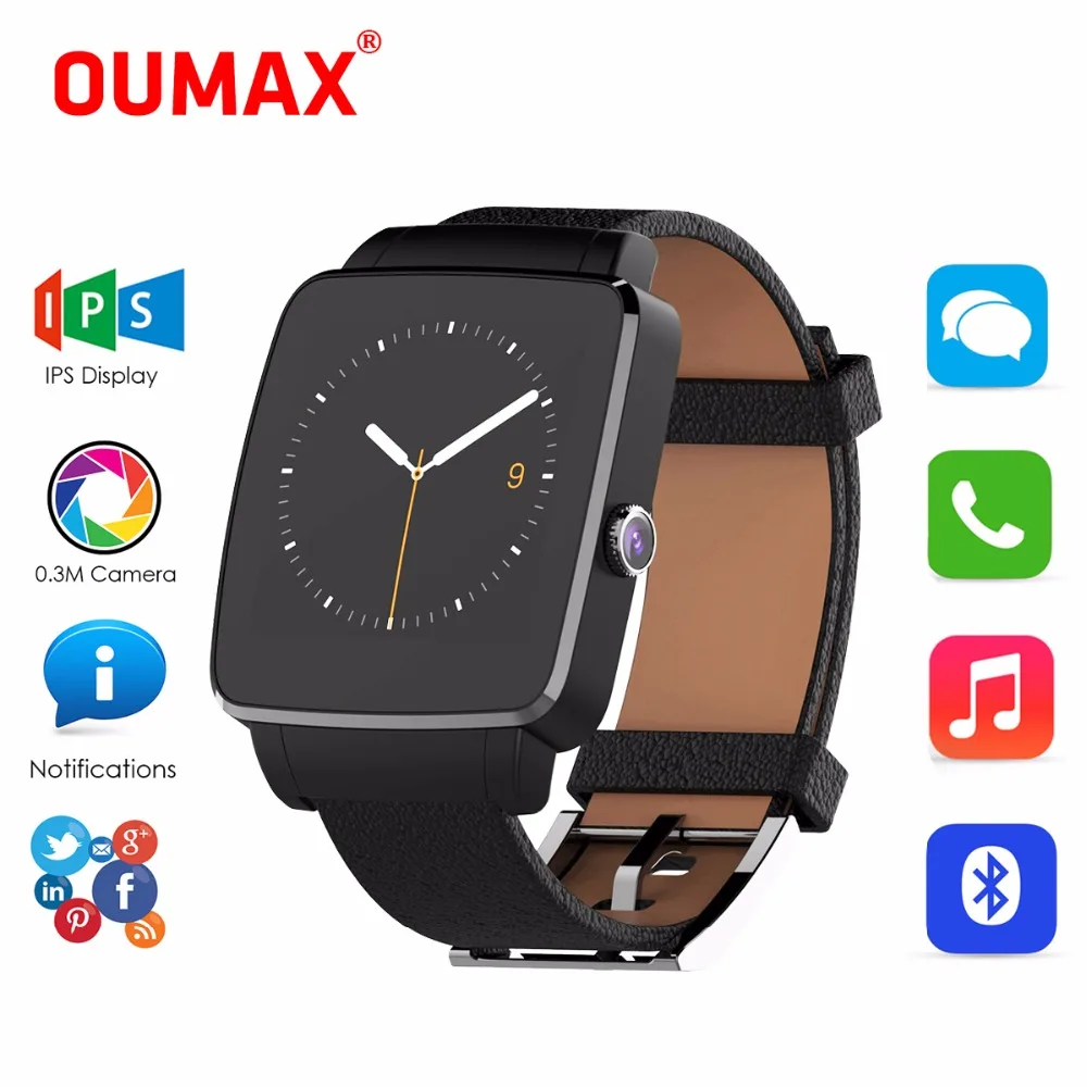 OUMAX 25 Функции Bluetooth 4.0 Смарт Часы S6 Край Компас Камеры Smartwatch для Android 4.3 Телефон