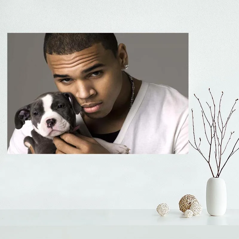 Изготовленный На Заказ chris brown Холст плакат Wall Art отделочная ткань для дома печати