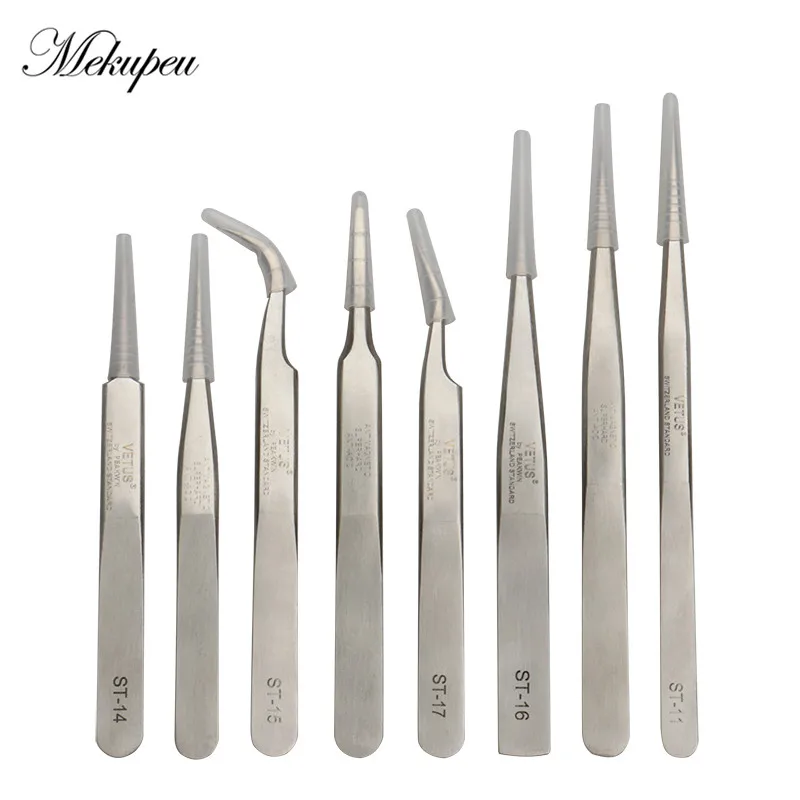

High Precision Anti Acid Tweezers Stainless Steel Eyebrow Tweezer False Eyelash Extension Tools Auxiliary Repair Hyperfine