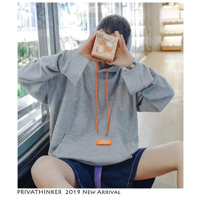 Privathinker 2019 хип хоп корейский для мужчин толстовки Harajuku s Уличная повседневное