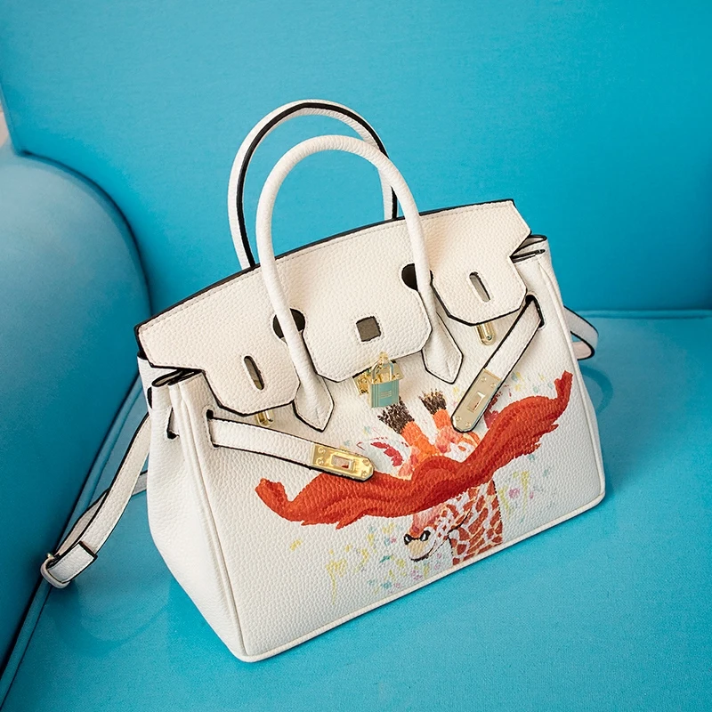 YCUSTBAG картина Сумочка Для женщин известных брендов 30 см золотистой фурнитурой