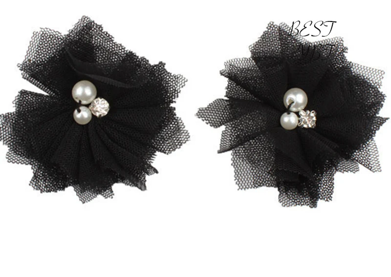 2 шт. Прекрасные Девушки Мини кружевные цветы с жемчугом и стразами центр Заколки