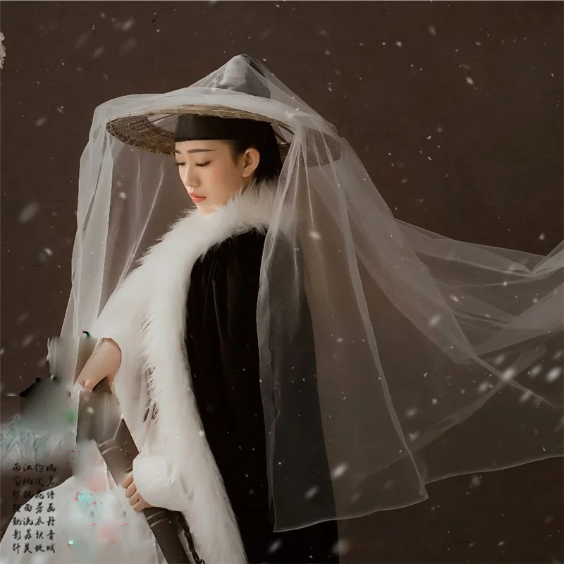 Xue Fei Ling старинный китайский снеговик зимний меховой плащ костюм ханьфу с