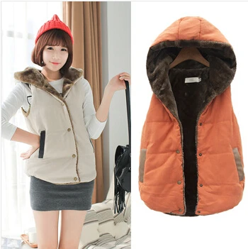 Универсальный утепленный флисовый жилет с капюшоном стеганая куртка женский