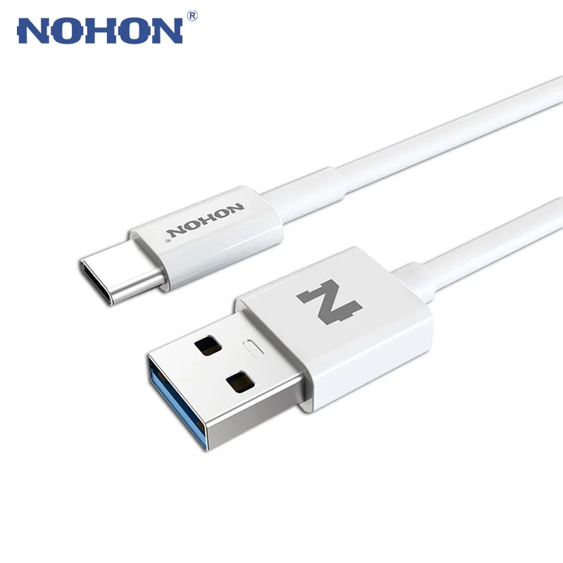 NOHON USB 3 0 2 type C кабель для Macbook Xiaomi Nokia Oneplus Letv Zuk1 Android телефонов 3A 2.4A быстрой