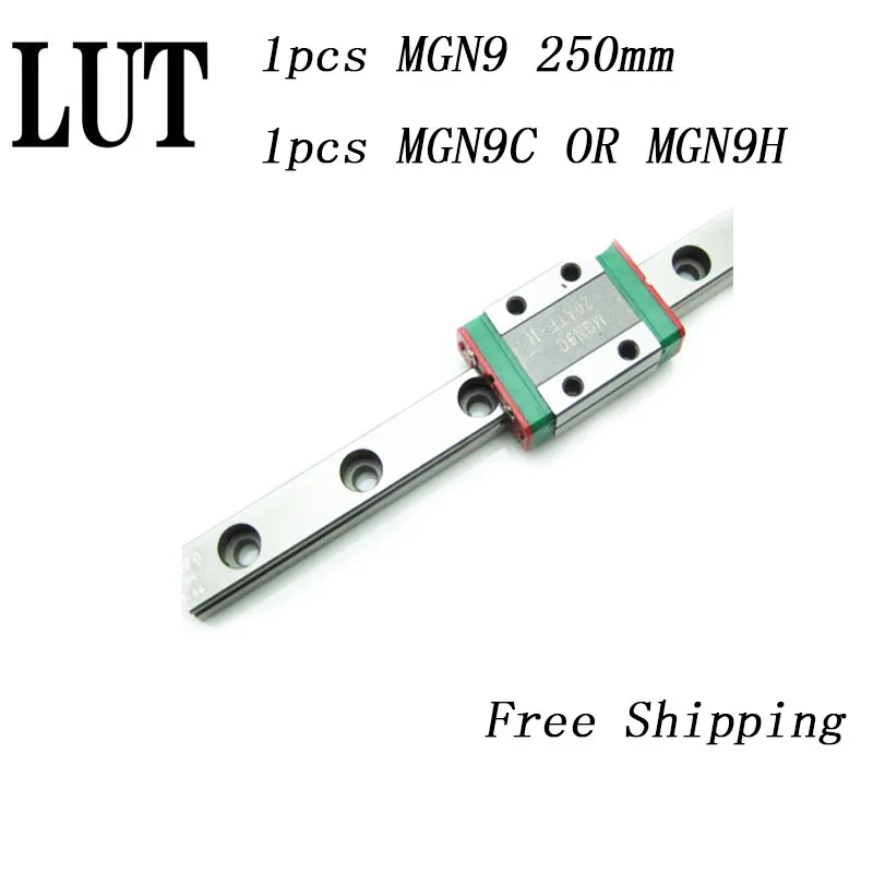 High quality 1pcs 9mm Linear Guide MGN9 L= 250mm linear rail way + MGN9C or MGN9H Long carriage for CNC XYZ Axis | Обустройство дома