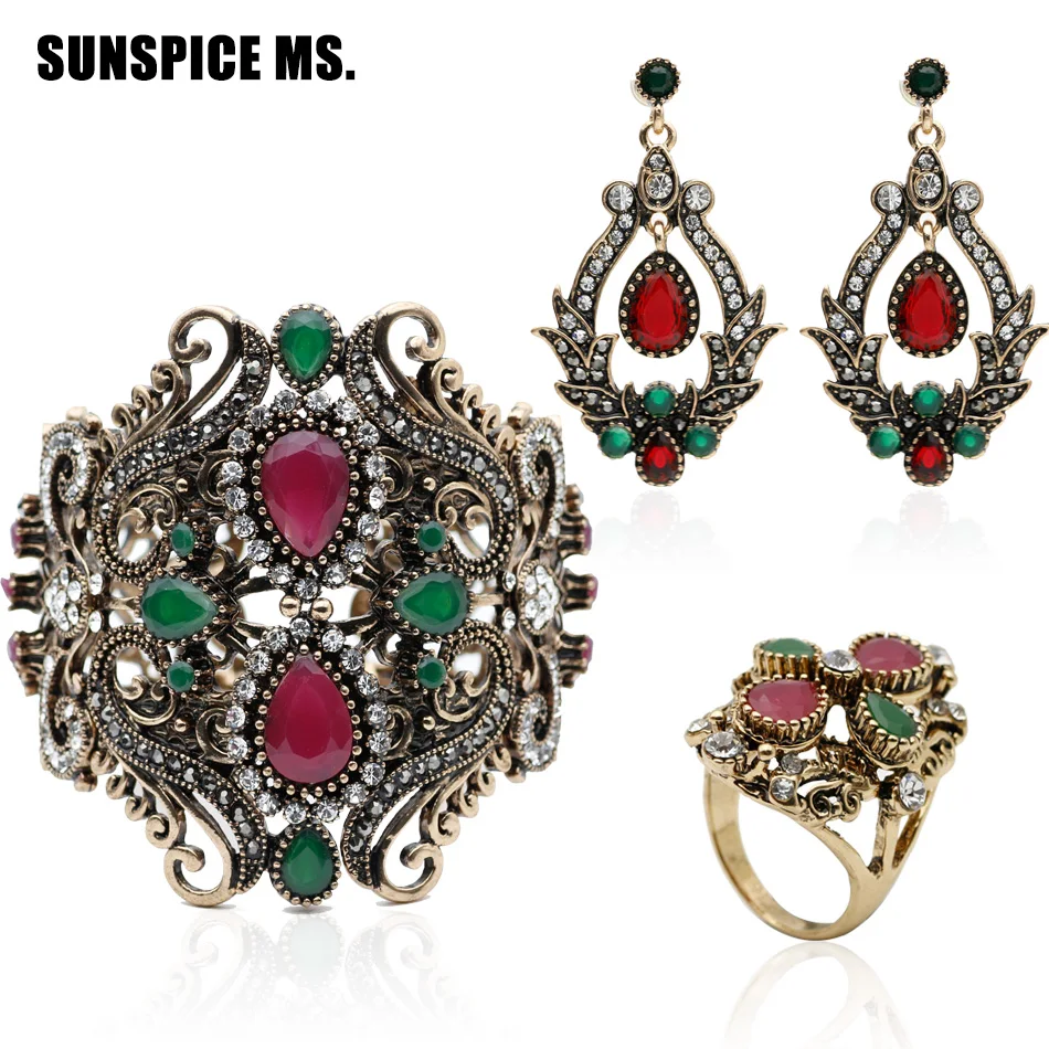 Комплект ювелирных изделий из 3 предметов популярный браслет серьги кольцо