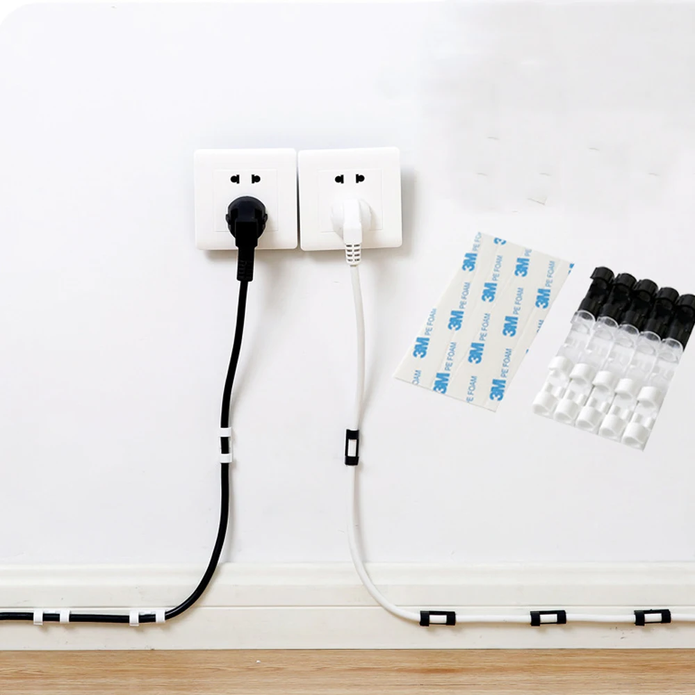 20 шт./упак. прозрачный/черный/белый шнур жильный кабель Пластик клипы