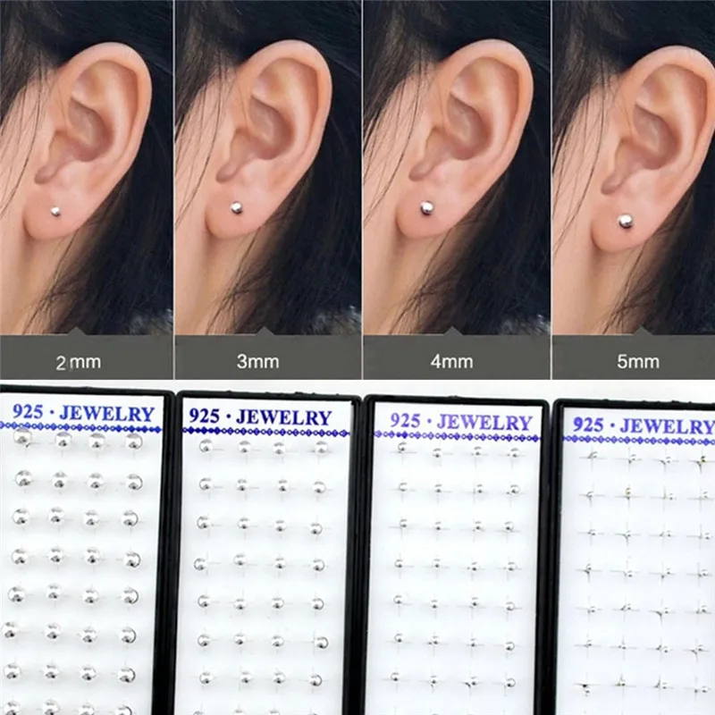 Серьги гвоздики медные в форме шара 2/3/4/5 мм|colorful stud earings|stud earringsstud earrings wholesale |