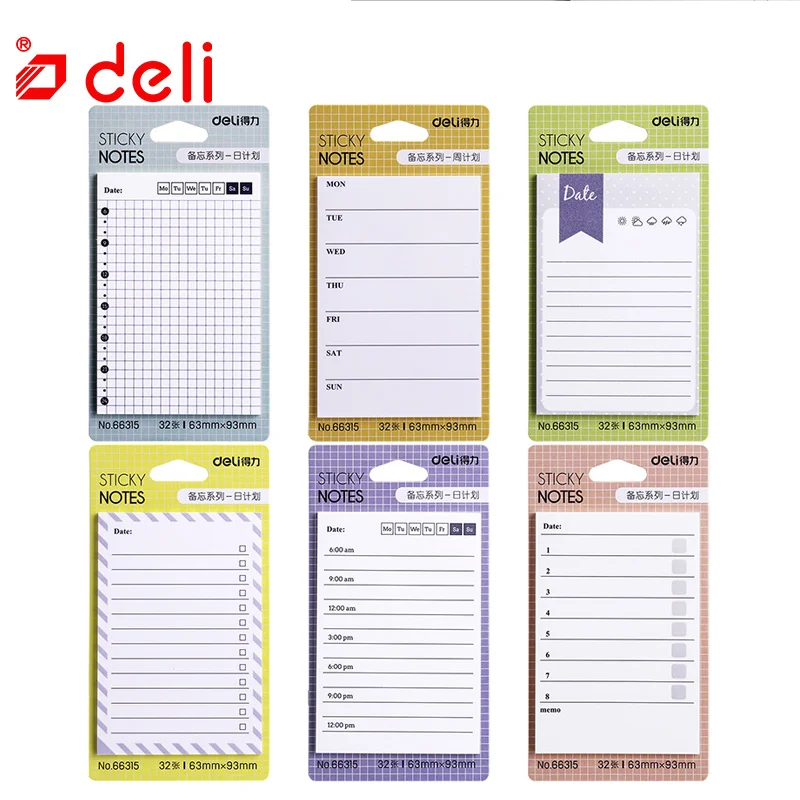 Deli cute weekly planner memo pad 6 стиль kawaii стикер для заметок скрапбук filofax повесток