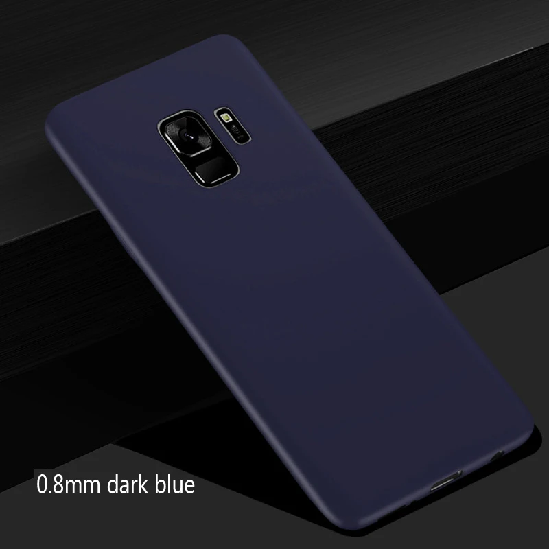 solid dark blue Для samsung Galaxy S9 S9 Plus S10E S10 Plus 0,3 мм Ультратонкий матовый пластиковый чехол на заднюю панель для samsung S9 Plus Модный чехол - Цвет: solid dark blue