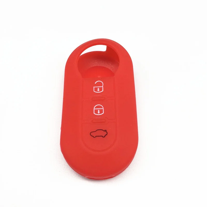 Silicone Car key cover Case For Fiat 500 grande punto stilo 500x panda ducato 3 Buttons remote auto folding Flip Key Blanks case |