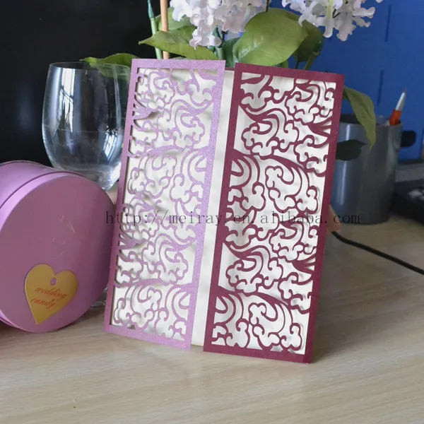 

laser cut invitation cards for Chinese new year, auspicious clouds happy new year card red