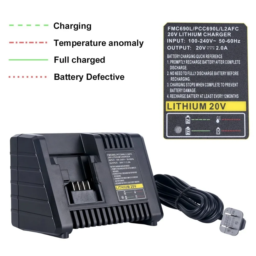 Высокое качество 20V Li-Ion 2000mAh перезаряжаемый Электроинструмент Сменный