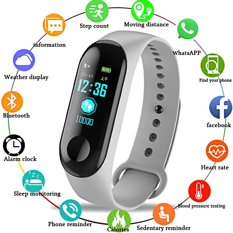 Для мужчин женщин спортивные часы Smart Браслет Bluetooth Водонепроницаемый монитор