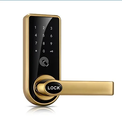 Shiny Gold Bluetooth умный электронный дверной замок управление приложением, код, 2 механические клавиши сенсорный экран клавиатура цифровой пароль замок lk818BSAP - Цвет: Shiny Gold