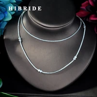 hibride european fashion small cubic zircon loong pendant link sweater chain necklace for women wedding accessories n 787