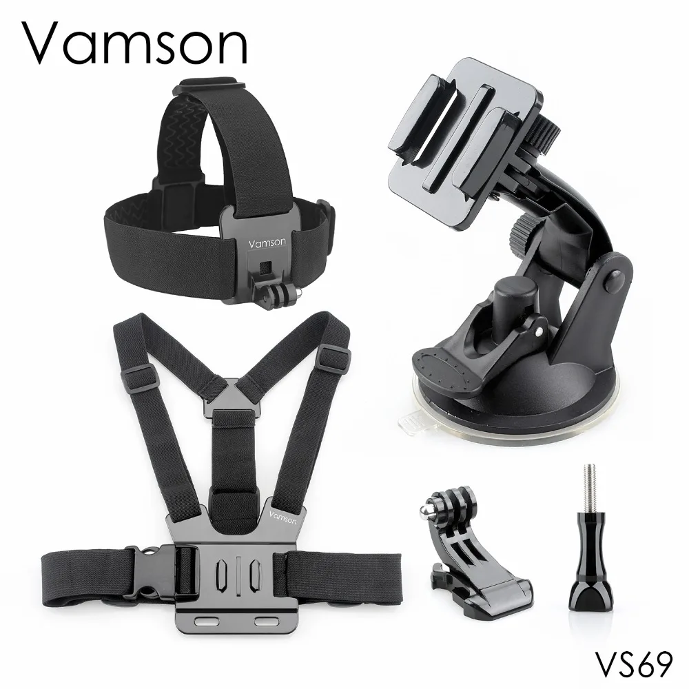 Комплект аксессуаров Vamson для Gopro Hero 7 5 4 аксессуары нагрудный ремень присоска Xiaomi