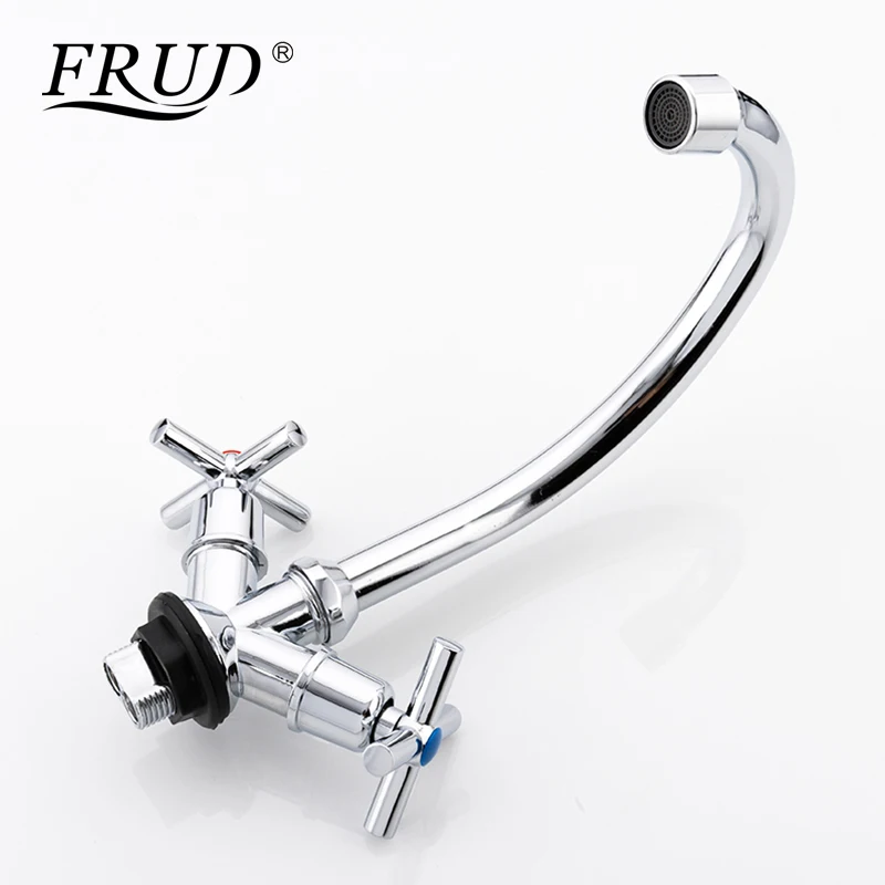 Смеситель для кухни FRUD R40112 кран на раковину с двойной ручкой и одним отверстием