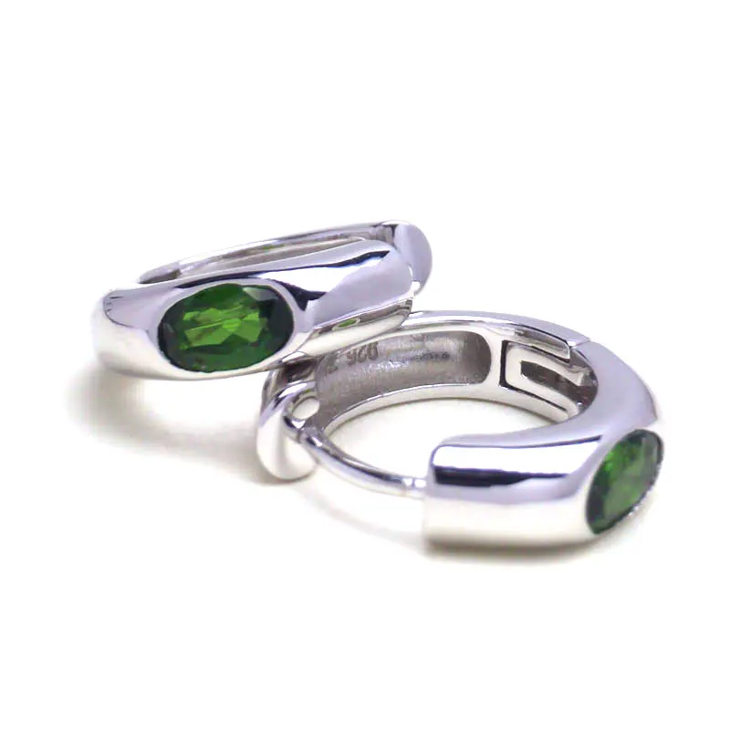 Женские серьги из серебра CSJ натуральный хром диопсид вечерние ювелирные