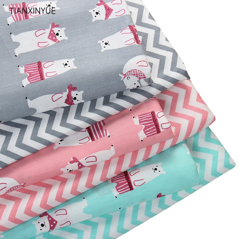Ткань с рисунками из мультфильмов TIANXINYUE 6 шт. 40*50 см хлопковая ткань медведем
