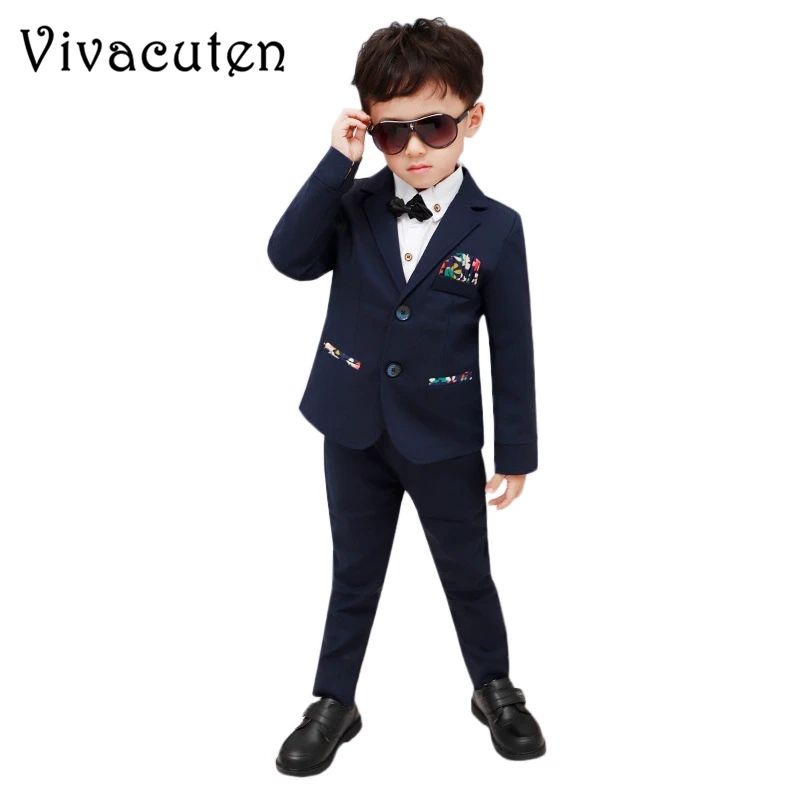 

Flower Boys Formal Suit Kids Wedding Birthday Party Dress Blazer Vest Pants 3pcs Child Tuxedo Prom Gentleman Performance Costume